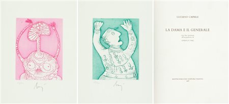 Enrico Baj La dama e il generale Due acqueforti ciascuna di cm. 20x15, su...