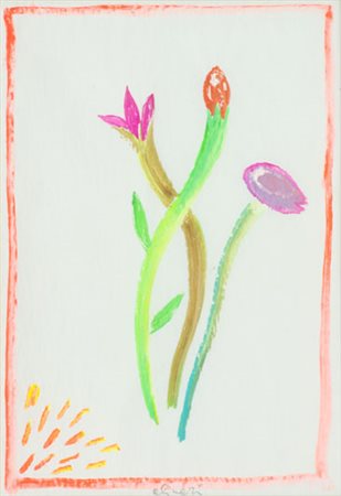 Luca Alinari Fiori Acrilici su carta, cm. 29x20 Firmato in basso al centro.