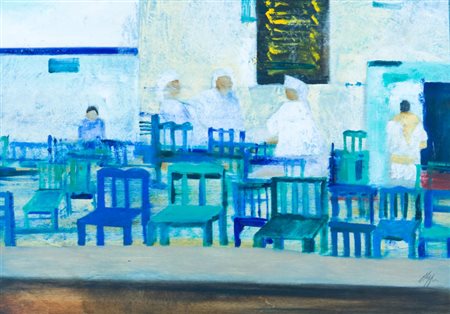 Salvatore Magazzini Senza titolo Olio su tavola, cm. 50x70 Firmato in basso a...