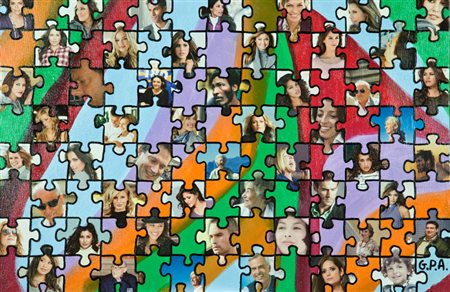 Giampietro Arzuffi Face to face IV, 2010 Tecnica mista su tela, cm. 40x60...