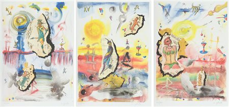 Massimo Podestà Lotto unico di tre Opere - "Sagittario", Litografia su carta,...