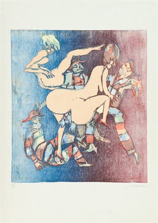 Mino Maccari Senza titolo Litografia su carta, cm. 70x50, es. 41/61 La carta...