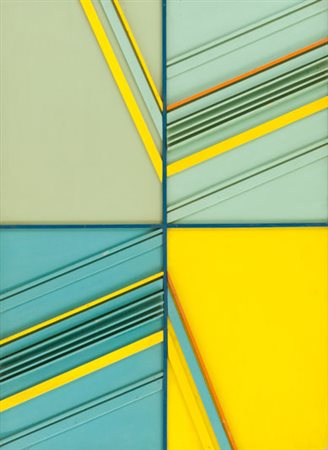 Giancarlo Caldini 4 colori, 1969 Olio e assemblaggio su tavola, cm. 70x50 Sul...