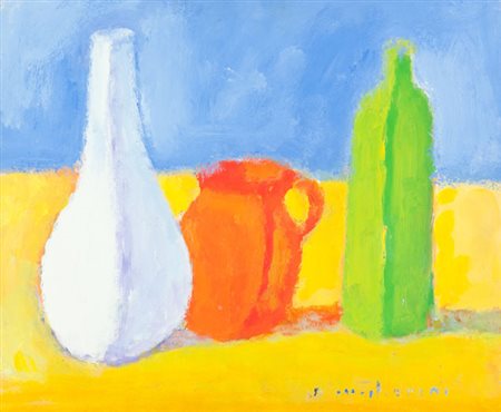 Dino Migliorini Natura morta Olio su faesite, cm. 50x60 Firmato in basso a...