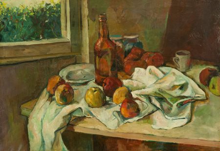 Portas La finestra, 1968 Olio su tela, cm. 70x100 Firmato in alto a destra....