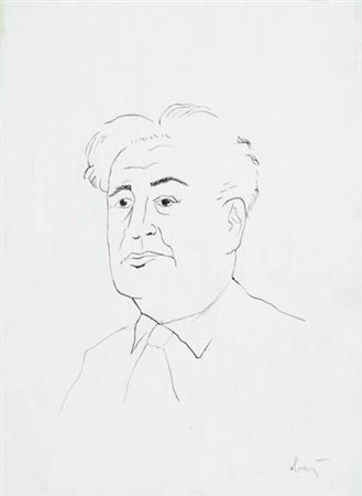 Enrico Baj Ritratto di Carlo E. Accetti, 1958 China su carta, cm. 26x19 La...