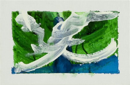 Mario Schifano E' una scheggia, 1997 Smalto su tela, cm. 20x30 Sul verso:...