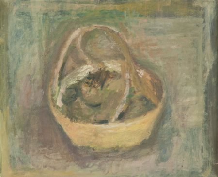 Mario Marcucci Natura morta Olio su cartone, cm. 50x60 Firmato in basso a...