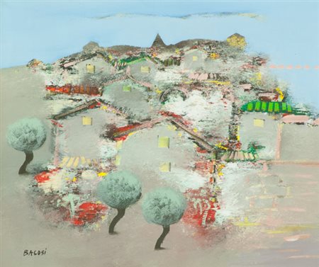 Manlio Bacosi Paesaggio Olio su tela, cm. 50x60 Firmato in basso a sinistra.