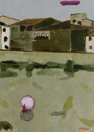 Renzo Grazzini Paesaggio Olio su tavola, cm. 70x50 Firmato in basso a destra....