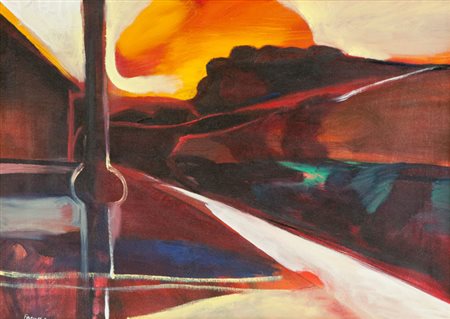 Fernando Farulli Paesaggio Olio su tela, cm. 50x70 Firmato in basso a sinistra.