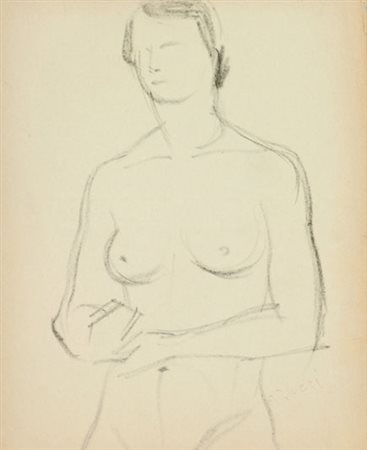 Alberto Ziveri Nudo Carboncino su carta, cm. 26x22 La carta presenta lievi...