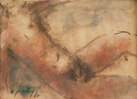Sergio Scatizzi Nudo Tempera su carta, cm. 35x48 Firmato in basso a sinistra.