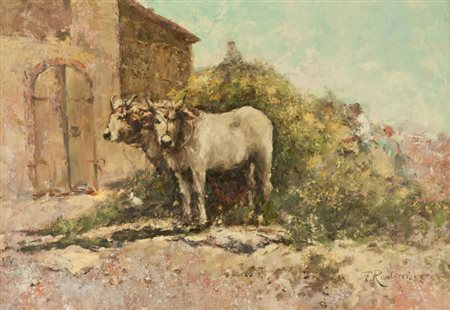 Ferruccio Rontini Il fieno, 1952 Olio su tela, cm. 70x100 Firma e data in...
