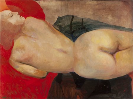 Ugo Attardi Per il Viareggio, 1972 Olio su tela, cm. 75x100 Firma e data in...