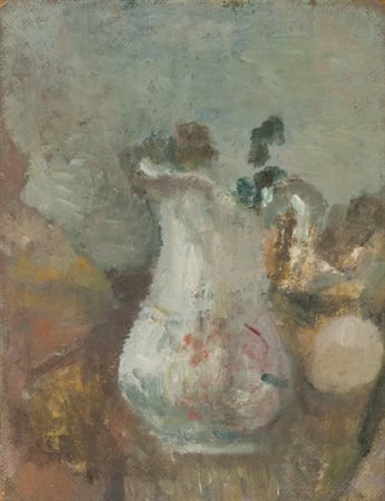 Mario Marcucci Brocchetta con fiori Olio su faesite, cm. 30x24 Sul verso:...