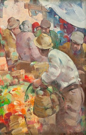 Giulio Da Vicchio Dall'ortivendolo Olio su tela, cm. 30x20 Firmato in basso a...