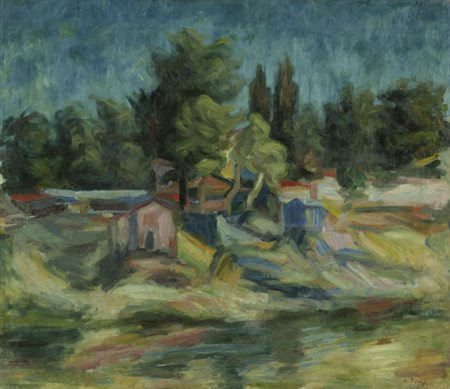 Osvaldo Tordi Paesaggio, 1961 Olio su tela,cm. 65x75. La tela presenta lievi...