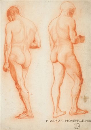 Umberto Brunelleschi Studio per nudi, 1905 Sanguigna su carta, cm. 50x35 Data...