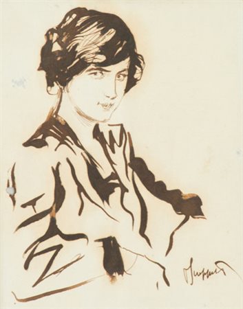 Pietro Scoppetta Figura China su carta, cm. 18x14. La carta presenta lievi...