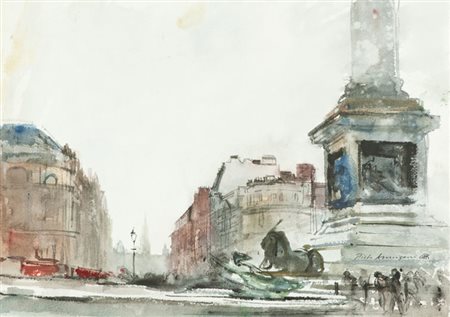 Pietro Annigoni Londra Acquerello su cartoncino, cm. 28,7x40,5 Firmato in...