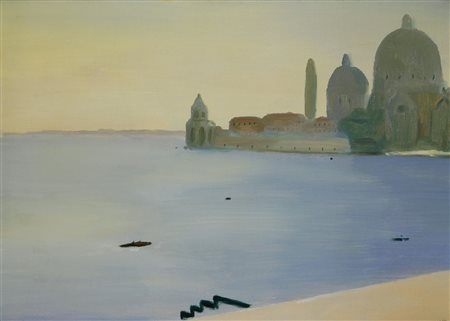Virgilio Guidi Punta della dogana, 1950 Olio su tela, cm. 50x70 Firmato in...