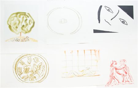 Virgilio Guidi Senza titolo Cartella contenente 10 acqueforti e acquetinte,...