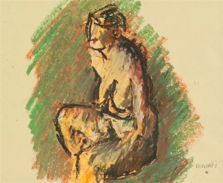 Ennio Morlotti Nudo, 1992 Pastelli policromi su carta, cm. 32,5x39 Firmato in...