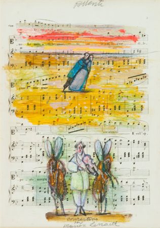 Antonio Possenti Concertino per Manon Lescaut Tecnica mista su carta da...