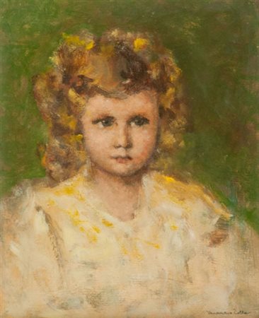 Venanzio Zolla Testina bionda Olio su tavola, cm. 30x24 Firmato in basso a...