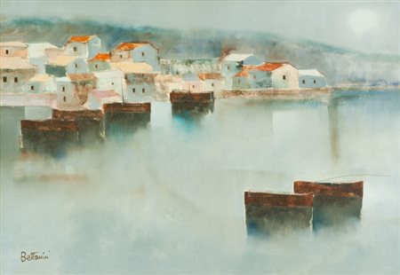 Lido Bettarini Paesaggio Olio su tela, cm. 70x100 La tela presenta un...