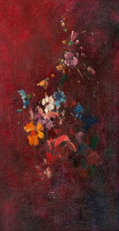 Giulio Da Vicchio Divertimento nel tema fiore Olio su tela, cm. 55x30 Firmato...