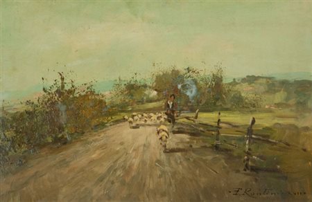 Ferruccio Rontini Pascolo, 1939 Olio su tavola, cm. 34x51 Firma e data in...