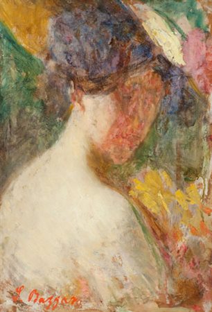 Leonardo Bazzaro Volto, 1916 Olio su tavola, cm. 50x35 Firmato in basso a...