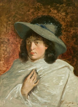 Massimo Campigli Ritratto di Signora appartenente alla famiglia Campigli Olio...