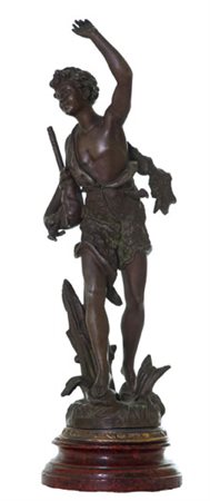 Emile Bruchon Passage du Guè Scultura in bronzo h. cm 36 Firmato in basso a...