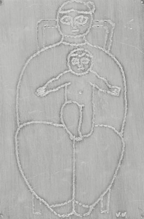 Venturino Venturi Maternità Alluminio sbalzato, cm. 25,5x17,5 Siglato in...