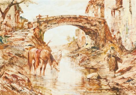 Giacinto Galbiati Paesaggio Olio su tavola, cm. 50x60 Firmato in basso a destra.