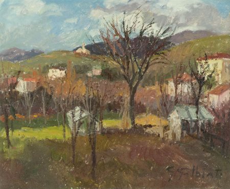 Mario Madiai Paesaggio Olio su tela, cm. 50x60 Firmato in basso a sinistra;...