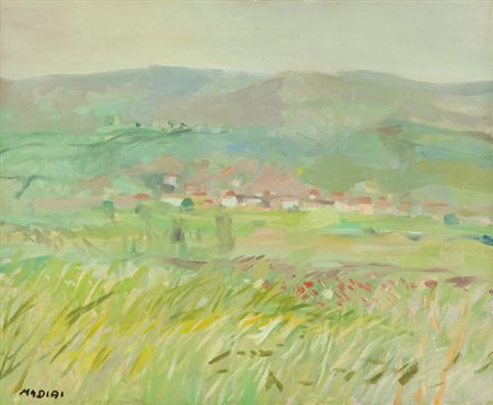 Raffaele De Rosa Volto Tecnica mista su tavola, cm. 29,5x19,5 Firmato in...