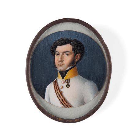 Miniatura con ritratto di ufficiale, fine XVIII inizi del XIX secolo