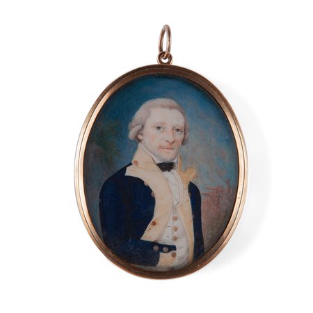Miniatura con ritratto di ufficiale, Inghilterra fine del XVIII secolo