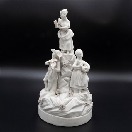 Gruppo in porcellana biscuit, Napoli fine XVIII secolo