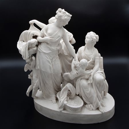Grande gruppo in porcellana biscuit, Francia 1800 circa