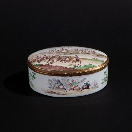 Tabacchiera in metallo smaltato, Germania seconda metà XVIII secolo
