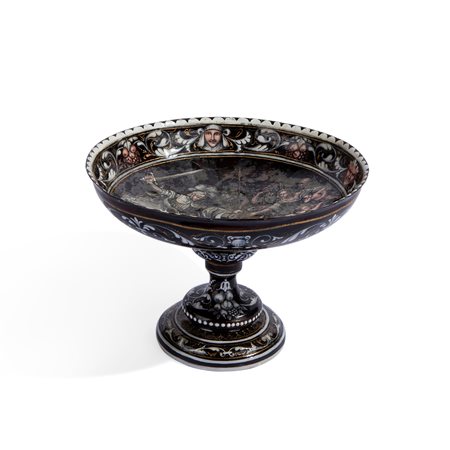 Alzata in smalto, Limoges prima metà XIX secolo