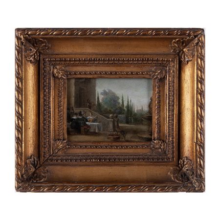 Ludovico Pozzoserrato (Anversa 1550 - Treviso 1605) , ambito di, Concerto in villa