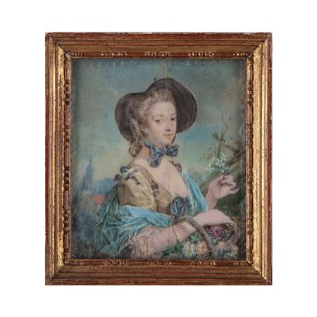 Miniatura con il ritratto di Madame de Pompadour, Francia XIX secolo
