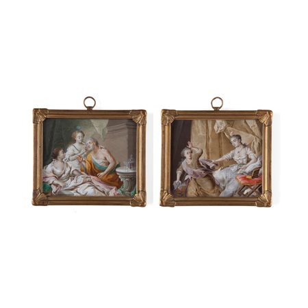 Coppie di miniature con scene bibliche, Francia prima metà del XVIII secolo
