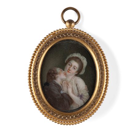 Miniatura con scena galante, Francia seconda metà XVIII secolo